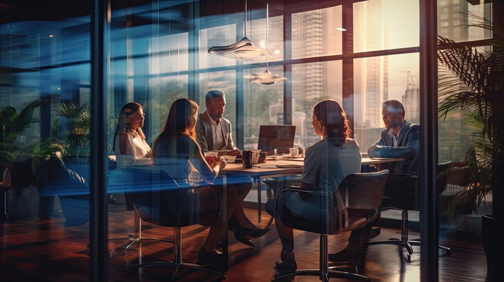 Committee meeting around a conference table